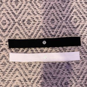2 Lululemon headbands white and black NEVER WORN
